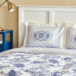 Karaca Amar Blau 100% Baumwolle Doppeltes Bettbezugs-Set Blue Hot
