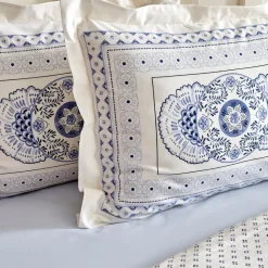 Karaca Amar Blau 100% Baumwolle Doppeltes Bettbezugs-Set Blue Hot