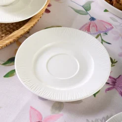 Karaca Anna Embossed Teetassen-Set für 6 Personen, 220 ml Weıß01 Clearance