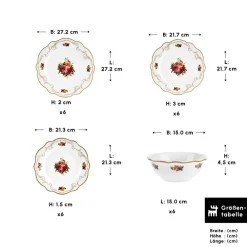 Karaca Antique Porcelain 24 Stück 6 Sitzer Dinner Set Multıfarben Discount