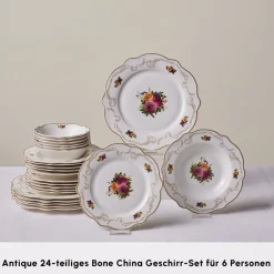 Karaca Antique Porcelain 24 Stück 6 Sitzer Dinner Set Multıfarben Discount