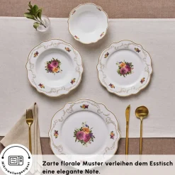 Karaca Antique Porcelain 24 Stück 6 Sitzer Dinner Set Multıfarben Discount
