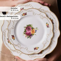 Karaca Antique Porcelain 24 Stück 6 Sitzer Dinner Set Multıfarben Discount
