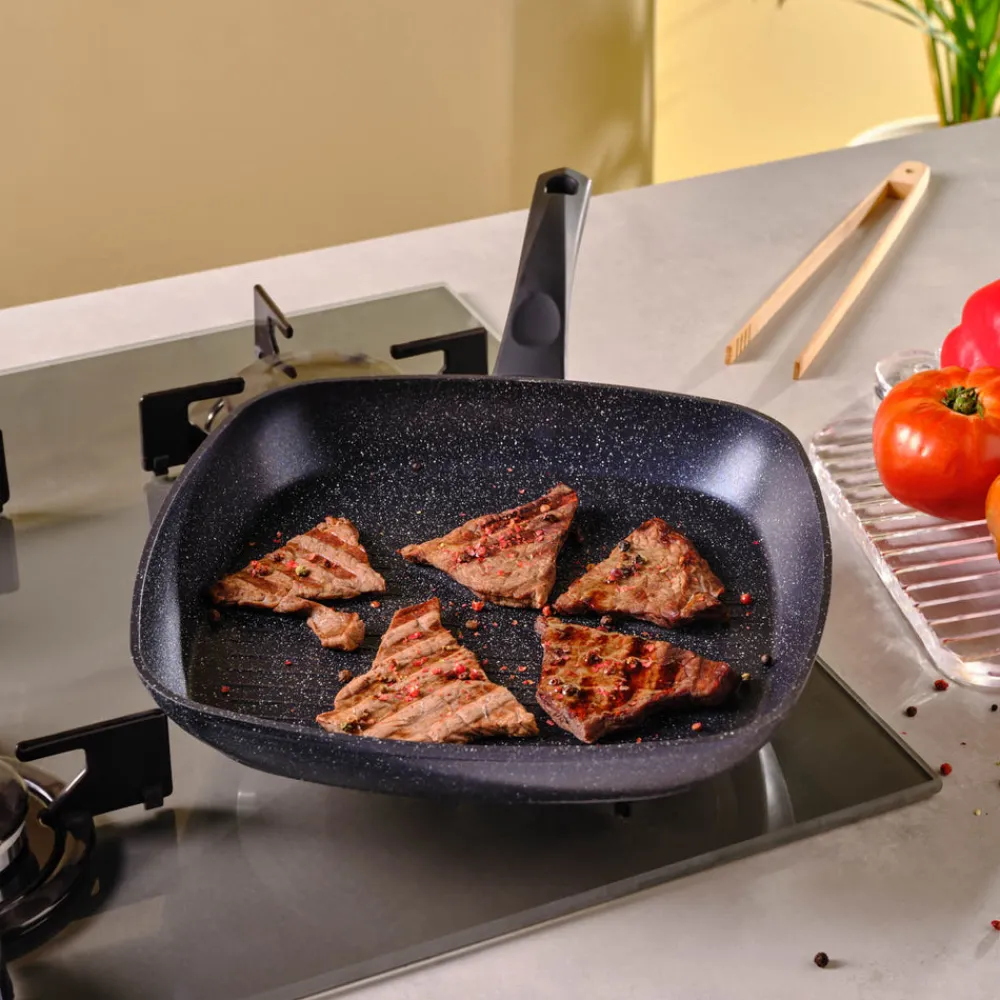 Karaca Aqua Granit Grillpfanne 28 cm Blau01 Hot
