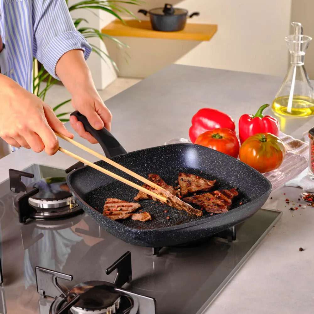 Karaca Aqua Granit Grillpfanne 28 cm Blau01 Hot