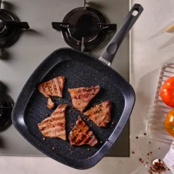 Karaca Aqua Granit Grillpfanne 28 cm Blau01 Hot