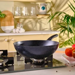 Karaca Aqua Granit Wok 28 cm Blau01 New
