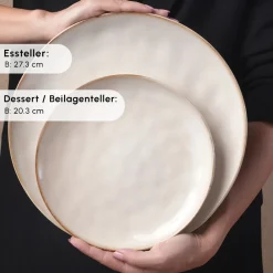 Karaca Aria Beige Reactive Geschirr Set für 6 Personen, 24 teilig Beıge01 New