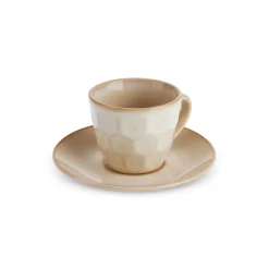 Karaca Aria Beige Reactive Koffiekopjesset voor 1 Persoon, 90 ml Sale