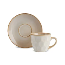 Karaca Aria Beige Reactive Koffiekopjesset voor 1 Persoon, 90 ml Sale