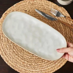 Karaca Aria Reactive Glaze Servierplatte, 31 cm, Beige Beıge01 Sale