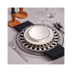 Karaca Aries Schwarz 24 Teiliges Tafelset für 6 Personen Schwarz01 Best