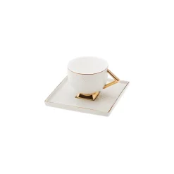 Karaca Art Deco Cream Cremefarbenes 2 Personen Kaffeetassen Set Weıß01 Online