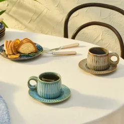 Karaca Arthur Grün & Blau Teetasse, 260 ml Beıge Grün Online