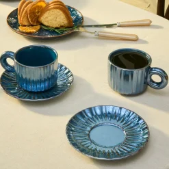 Karaca Arthur Marineblaue Teetasse für 2 Personen, 260 ml Marıne Hot
