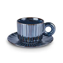 Karaca Arthur Marineblaue Teetasse für 2 Personen, 260 ml Marıne Hot