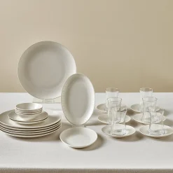 Karaca Artiste Bone China 20-teiliges Tafelservice für 6 Personen, Weiß Clearance