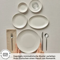 Karaca Artiste Bone China 20-teiliges Tafelservice für 6 Personen, Weiß Clearance