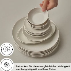 Karaca Artiste Bone China 20-teiliges Tafelservice für 6 Personen, Weiß Clearance