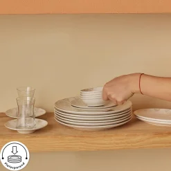 Karaca Artiste Bone China 20-teiliges Tafelservice für 6 Personen, Weiß Clearance