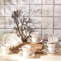 Karaca Autumn 12 Teilige Für 6 Personen Mochatassen-Espressotassen Porzellan Weıß01 Discount