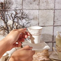Karaca Autumn 12 Teilige Für 6 Personen Mochatassen-Espressotassen Porzellan Weıß01 Discount