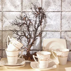 Karaca Autumn 12 Teilige Für 6 Personen Mochatassen-Espressotassen Porzellan Weıß01 Discount