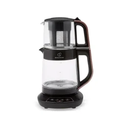 Karaca Çaysever 3 in 1 Sprechende Glas Teekocher Wasserkocher und Vorbereitung von Speisewasser 1700W, Rosegold Hot