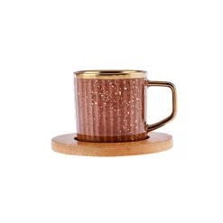 Karaca Bambus farbige Kaffeetasse Set, 6 Personen, 90 ml mit Tablett Multıfarben Outlet