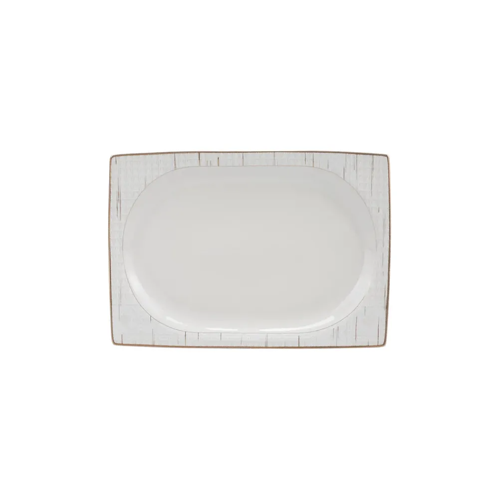 Karaca Batik Cream 60-teiliges Tafelgeschirr-Set für 12 Personen Quadrat Gold Discount
