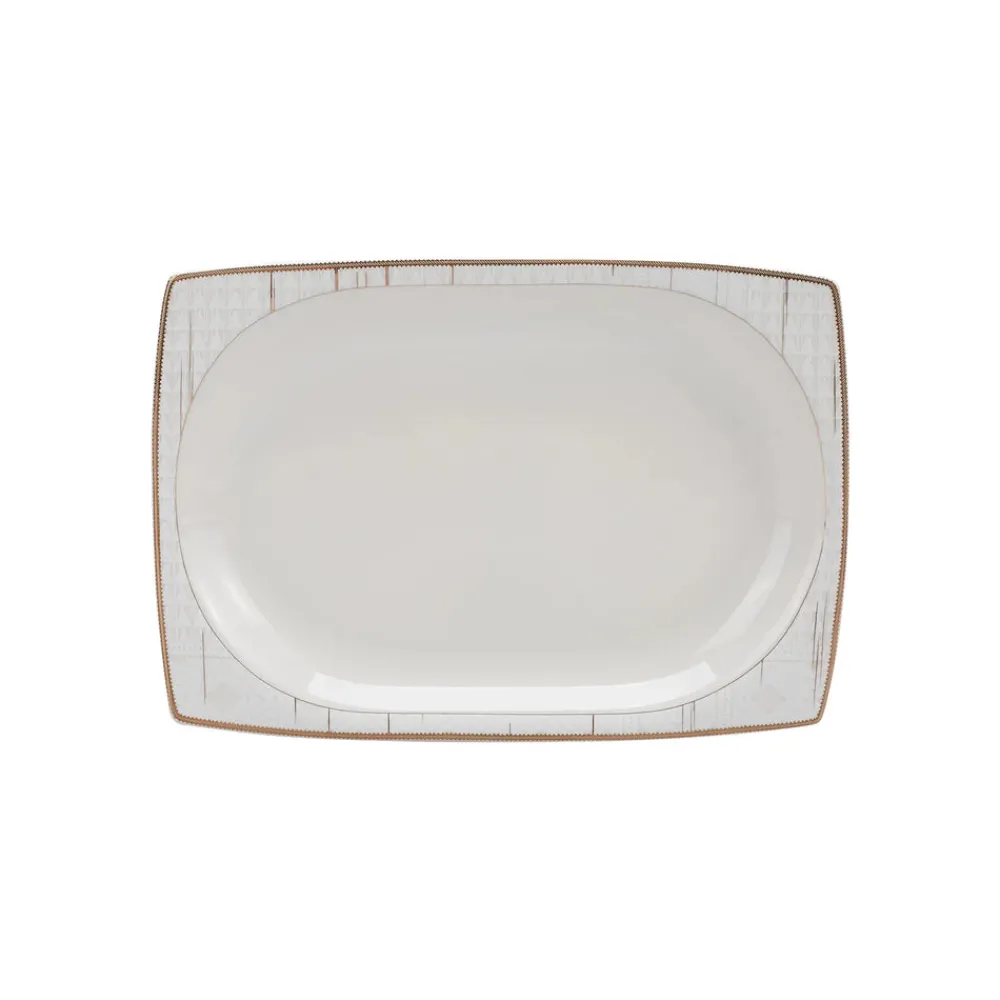 Karaca Batik Cream 60-teiliges Tafelgeschirr-Set für 12 Personen Quadrat Gold Discount