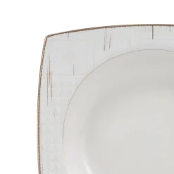 Karaca Batik Cream 60-teiliges Tafelgeschirr-Set für 12 Personen Quadrat Gold Discount