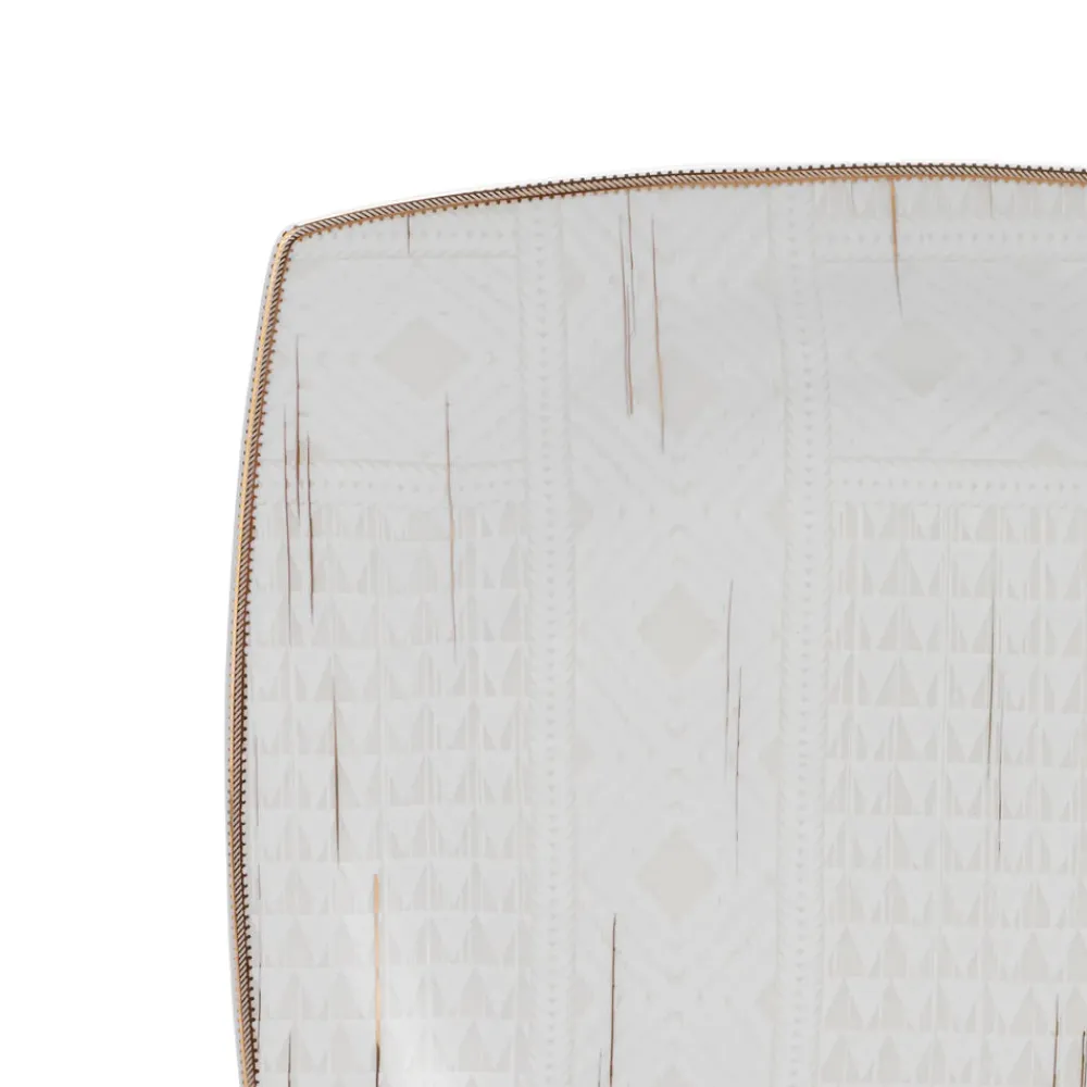 Karaca Batik Cream 60-teiliges Tafelgeschirr-Set für 12 Personen Quadrat Gold Discount