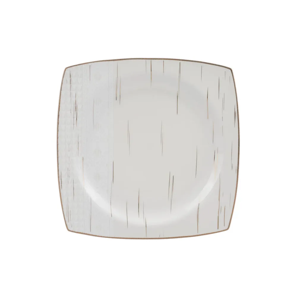 Karaca Batik Cream 60-teiliges Tafelgeschirr-Set für 12 Personen Quadrat Gold Discount