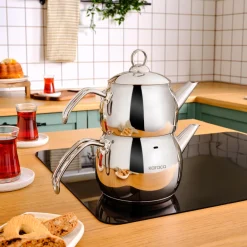 Karaca Belinay Mittelgroße Metall Teekannen Set Sılber01 Clearance