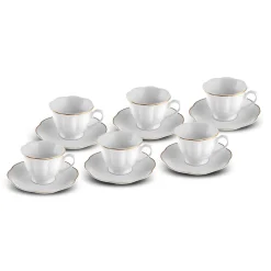 Karaca Bell Kaffeetassen-Set, 6 Personen, 90 ml Weıß01 Best