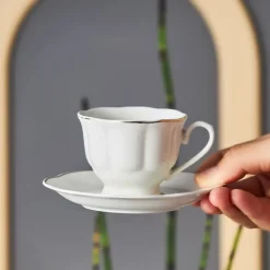 Karaca Bell Kaffeetassen-Set, 6 Personen, 90 ml Weıß01 Best