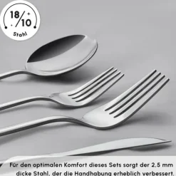 Karaca Bella Edelstahl V2 24-teiliges Besteckset für 6 Personen – Silber Clearance