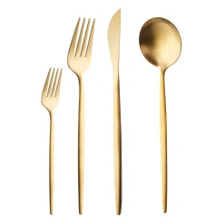 Karaca Bella Matte Gold Besteck Set für 6 Personen, 24 Teilig Matt Gold Sale