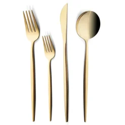 Karaca Bella Shiny Gold V2 Besteck Set für 6 Personen, 24 Teilig Outlet