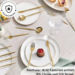 Karaca Bella Shiny Gold V2 Besteck Set für 6 Personen, 24 Teilig Outlet