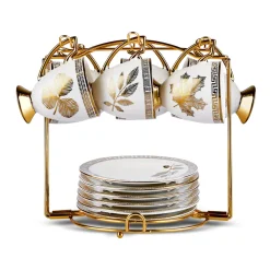 Karaca Betty Set mit Ständer, 6 Personen Kaffeetassen, 85 ml Weıß01 Discount