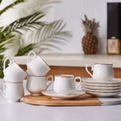 Karaca Beykoz 6-Personen-Kaffeetassenset, 80 ml Weıß01 Outlet