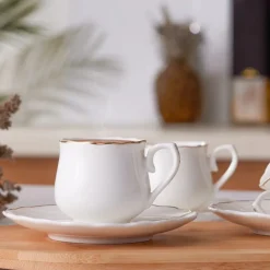 Karaca Beykoz 6-Personen-Kaffeetassenset, 80 ml Weıß01 Outlet