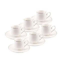 Karaca Beykoz 6-Personen-Kaffeetassenset, 80 ml Weıß01 Outlet