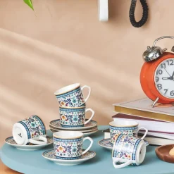 Karaca Beylerbeyi 6 Personen Kaffeetassen Set, 80 ml Blau01 Online
