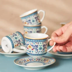 Karaca Beylerbeyi 6 Personen Kaffeetassen Set, 80 ml Blau01 Online