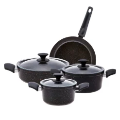 Karaca Biogranit Blackgold V1 7-teiliges Kochgeschirr-Set Schwarz Gold Hot
