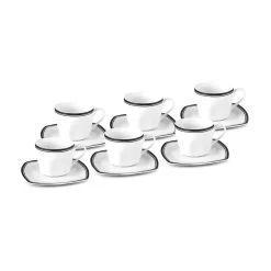 Karaca Black Line Teetassen-Set für 6 Personen, 12 Teilig, 220 ml Multıfarben Online