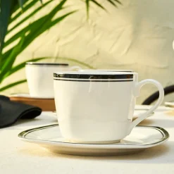 Karaca Black Line Teetassen-Set für 6 Personen, 12 Teilig, 220 ml Multıfarben Online